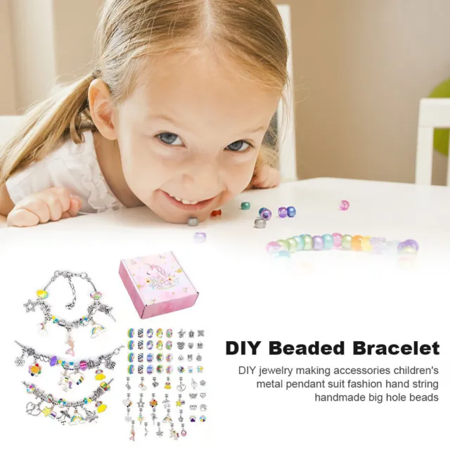 DIY Charm Bracelet Beads Jewelry Making Kit Arts Crafts for Kids (Multicolor) 2
