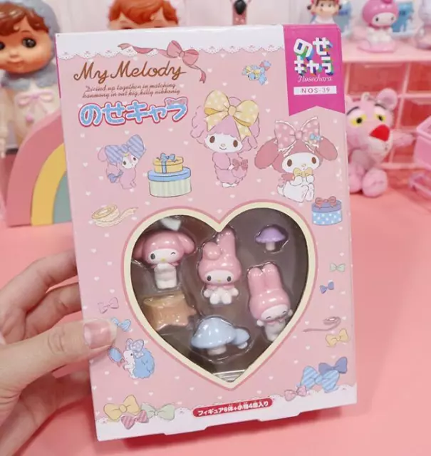 Cute My Melody Figures Play Toy Doll Cake Toppers Set Collective Figurines Gifts