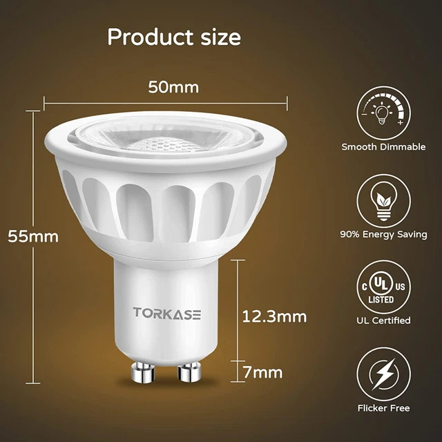 GU10 LED Glühbirnen, warmweiß 2700K, 50W Halogenäquivalent, 6 Stück (1er-Pack) 4