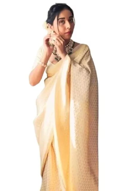 SATAZ Sari prêt à porter en soie pré-cousu 1 minute pré-plissé pour femme