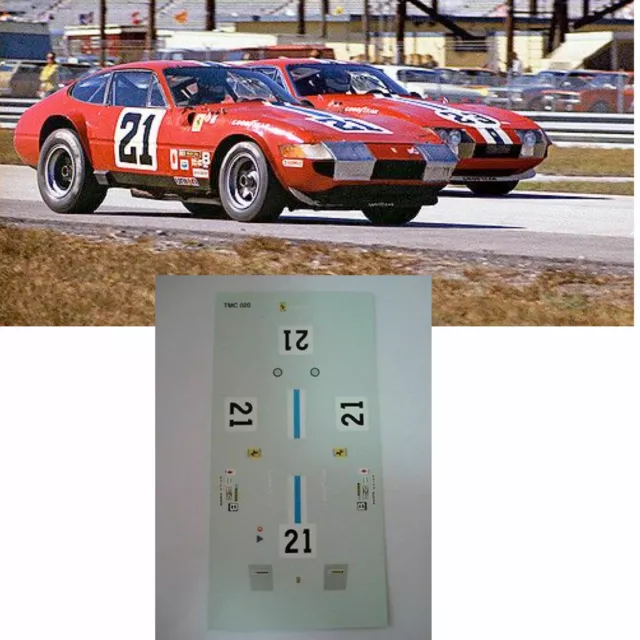 1/43 decals FERRARI 365 GTB4 DAYTONA N.21 DAYTONA 1973