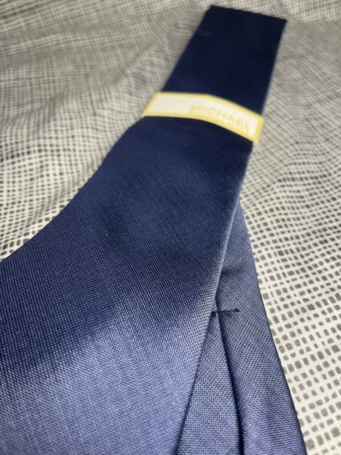 Michael Kors Solid Navy Blue Men's Tie 100% Silk NWT