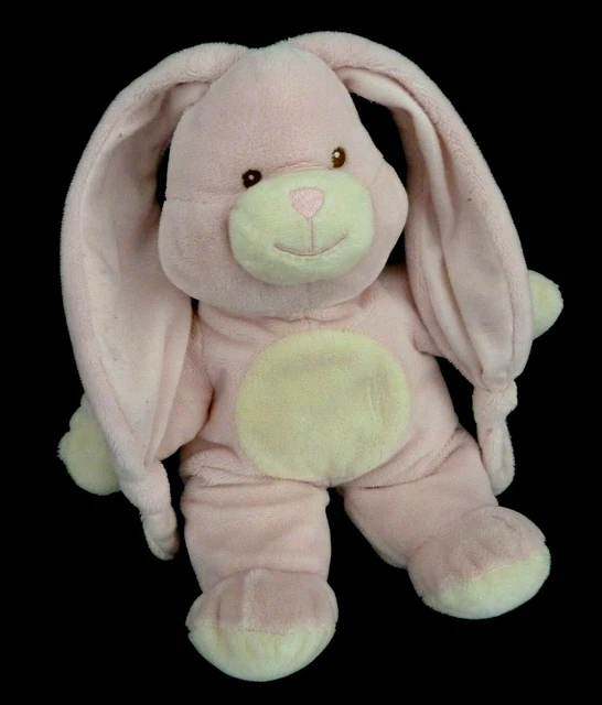 K6.  Doudou Peluche Gipsy Lapin Rose Longues Oreilles Rond Blanc Ecru Exc. Etat