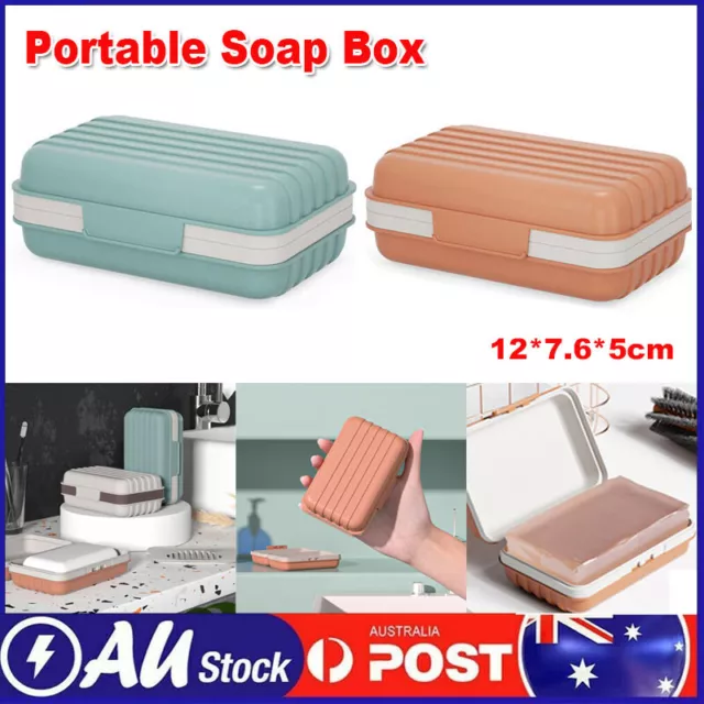 Travel Soap Dish Box Drain Case Portable Holder Soap Container Shower Bathroom