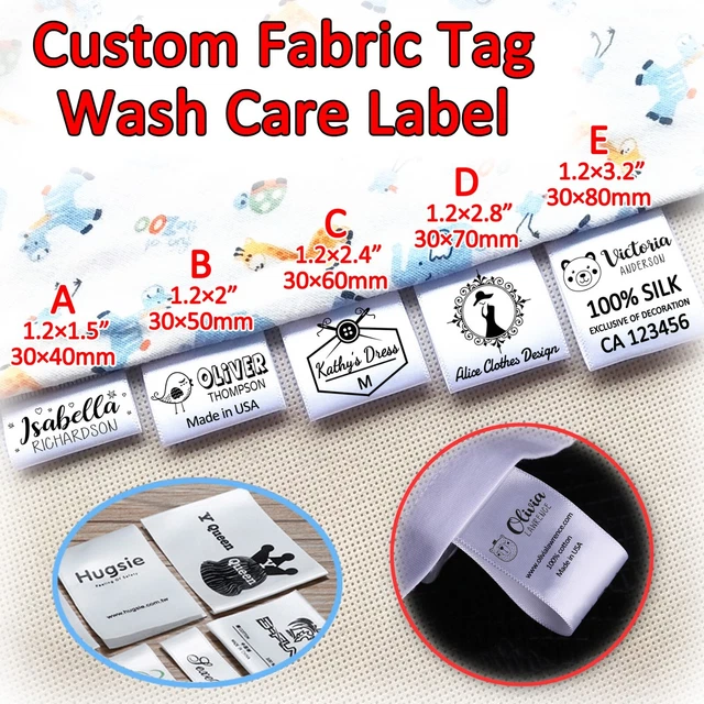 240pcs Personalized Satin Ribbon Tag Clothing Sewing Garment Fabric Sew on Label