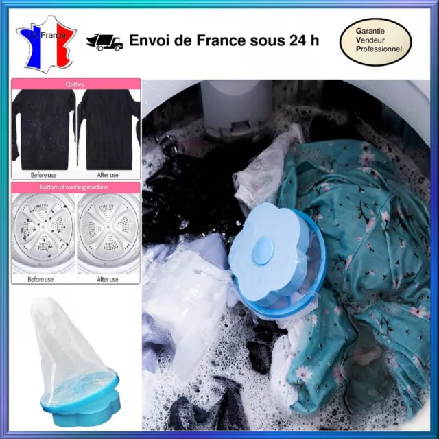 BOULE FILTRE ATTRAPE-POILS et anti-peluche pour machine à laver le linge  EUR 8,40 - PicClick FR