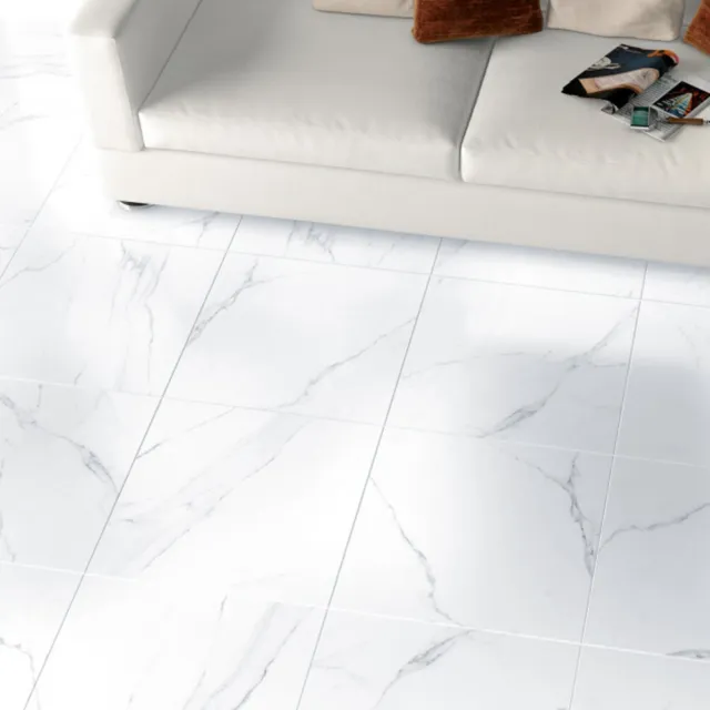 24pcs Square Floor Tiles Self Adhesive Vinyl Flooring Planks Marble Effect 5 m²