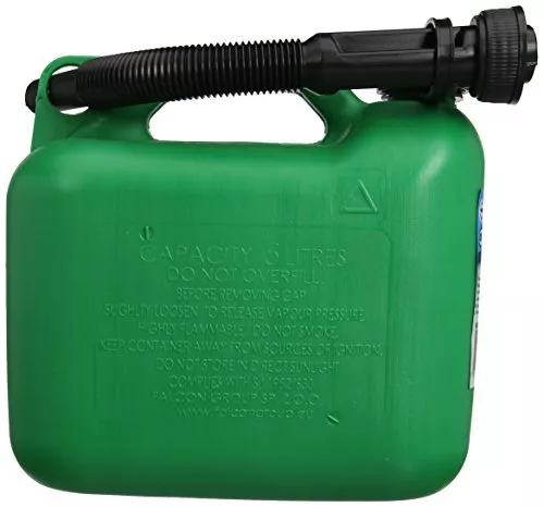 (TG. Grün) Silverline 847074 - Carburante in plastica può - 5 l, Verde - NUOVO 2