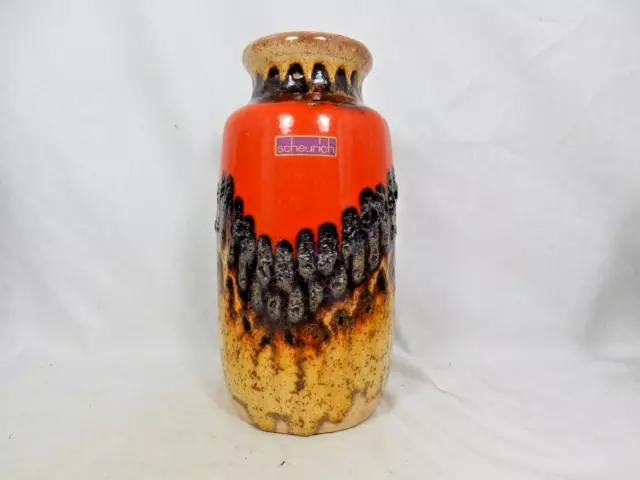 Beautiful glazed 70´s design Scheurich Keramik pottery  vase 213 - 20  13589