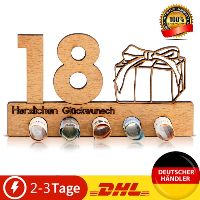 GESCHENK ZUM 18. Geburtstag mit Wunschgravur Glückwünsche, Geldgeschenk
