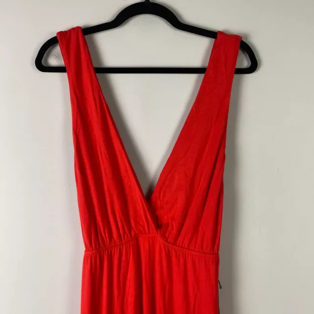 Superdown Erika Plunging Maxi Dress Size M Red Bodycon Backless Slit NEW 2