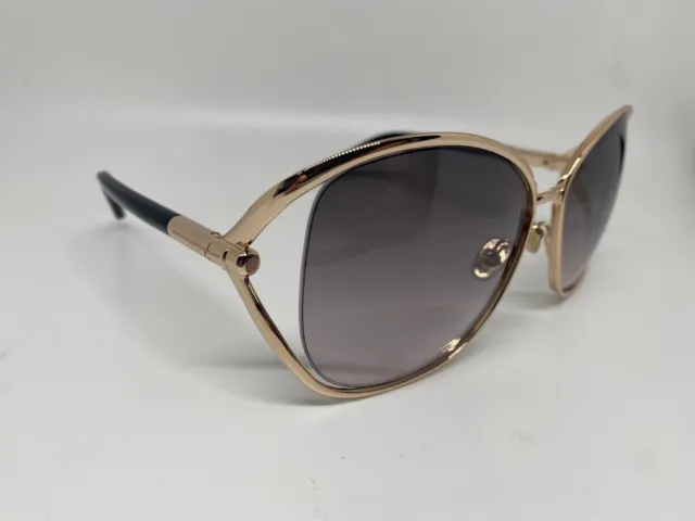 Tom Ford Marta TF 1091 28B Sunglasses Gold Grey Gradient Butterfly 62-16-120mm