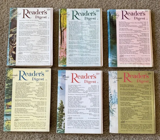 Vintage Reader's Digest Magazine Lot of 6 Issues 1968