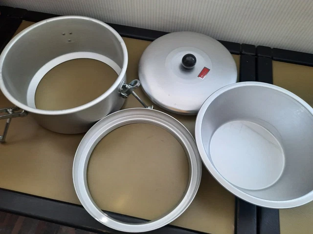 Großes  Rezeptur-Sieb Ø 20 cm, 4teilig + 6 Siebeinlagen, gebraucht@Apotheke WEPA