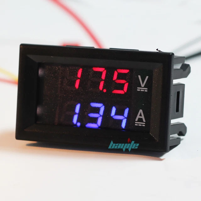 MINI DC 100V 10A Digital Voltmeter Ammeter Blue Red LED Volt Amp Meter
