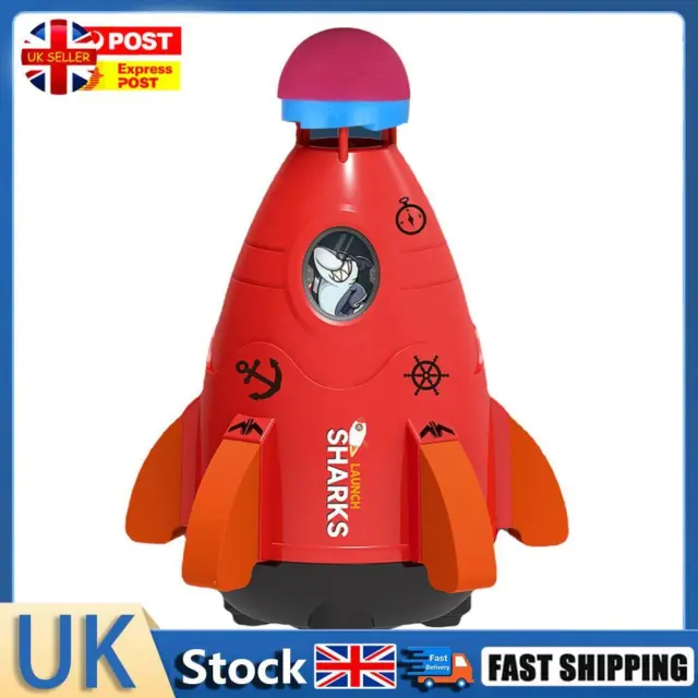 Space Rocket Sprinklers Rotating Water Powered Launcher Summer Fun Toys (Red) Ho