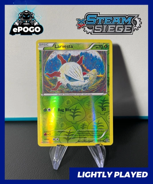LARVESTA REVERSE HOLO 14/114 Stream Siege Pokemon TCG Pokémon LIGHTLY