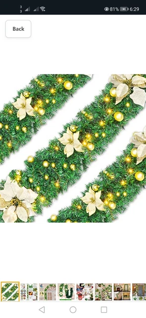 Weihnachtsgirlande 2,7 Meter - Für Kamin, Treppen & Haustür Dekoration