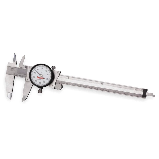 STARRETT 120A-6 W/SLC Dial Caliper w/SLC/Case,6 In,White