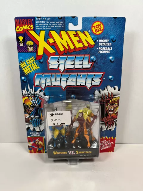 Marvel ToyBiz 1994 X-Men Steel Mutants WOLVERINE VS SABRETOOTH Figure Set NEW