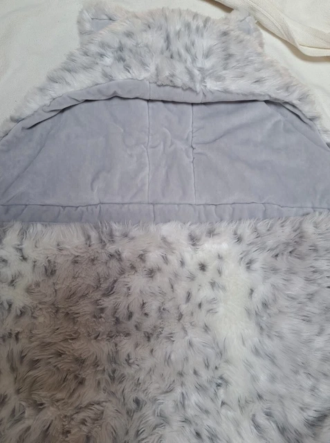 Pottery Barn Teen Faux Fur Gray Leopard Sleeping Bag With Hood