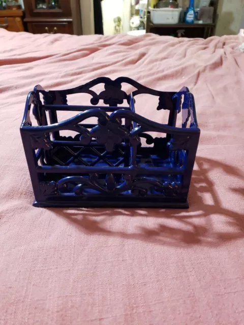 Cast Iron Enamel Condiment Holder - Blue - Heavy