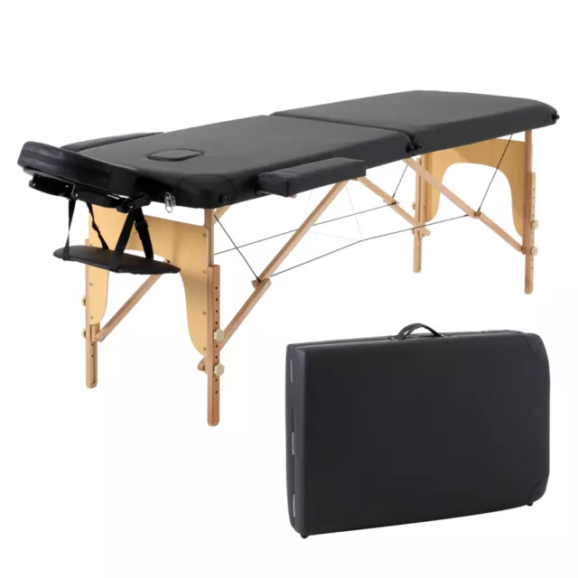 Tragbare klappbare Massagetisch Wohnzimmer Bett 2/3 Abschnitt Tattoo Spa Couch PU Leder 2