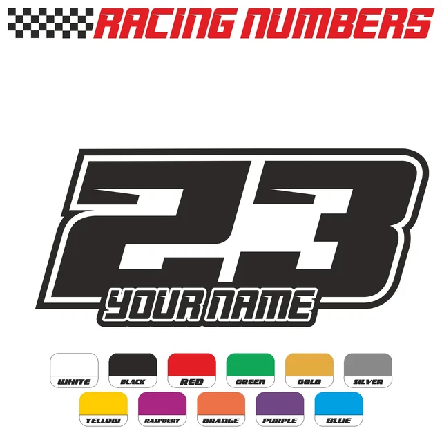 3X CUSTOM RACE Numbers Name Stickers Decals Vinyl Racing Dirt bike MX