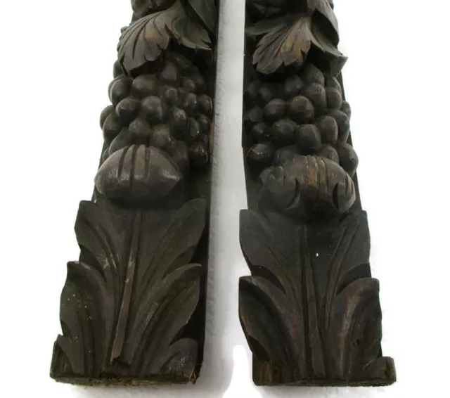 2 pieces Antique French Carved Wood  Reclaimed Architectural Trim Pediment Salva