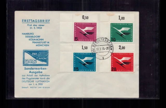 Bund Brief Lufthansa Michel Nummer 205 - 208 FDC