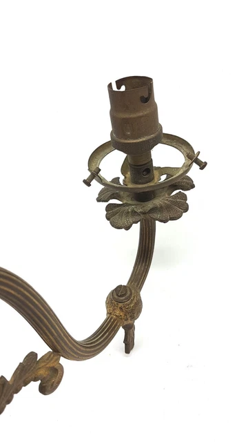 Ancienne applique murale Lampe Bec de gaz laiton Avec bras pliant Art nouveau 8