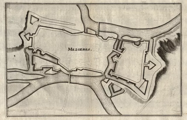 Mezieres Ardennes Original Kupferstich Merian 1656