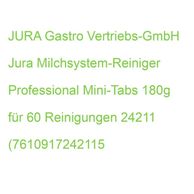 Jura Milchsystem-Reiniger Professional Mini-Tabs 180g für 60 Reinigungen 24211