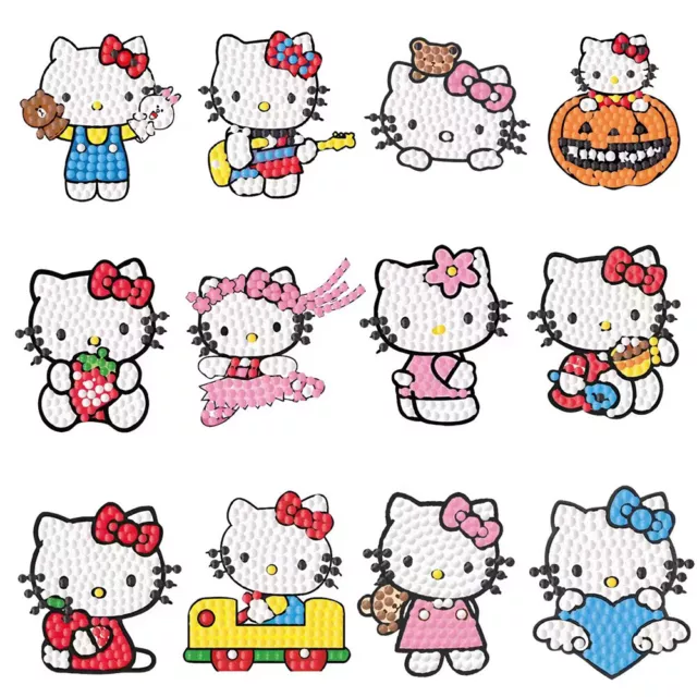 Children DIY Handmade Diamond Stickers Cartoon Diamond Hello Kitty Princess Gift