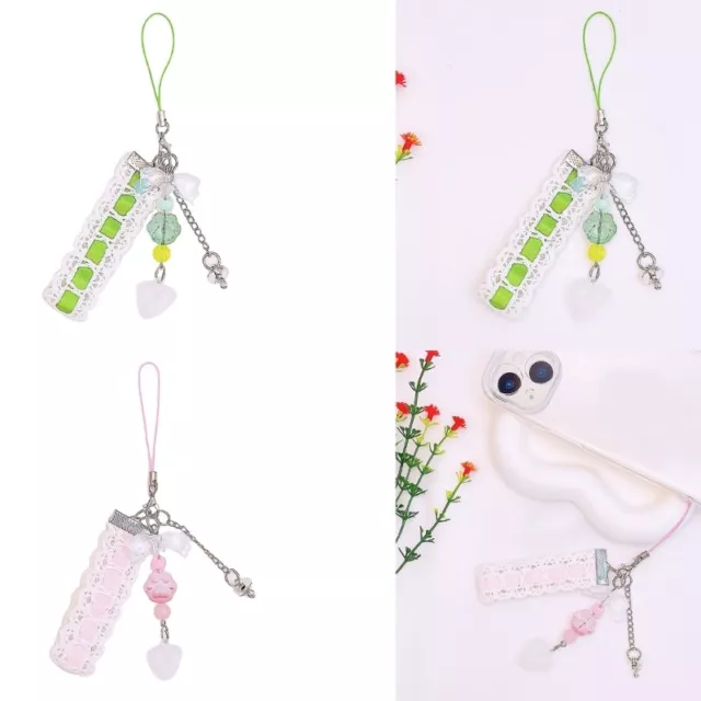 Eye Catching Beaded Keychain Pendant Colorful Ribbon Keyring Ornament