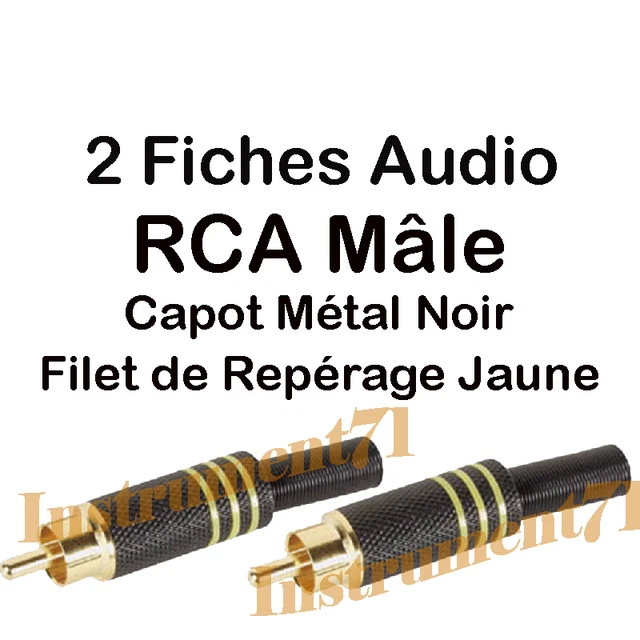 2 Fiches RCA Mâle à Souder – Rouge Et Noire – Pour Câbles Audio