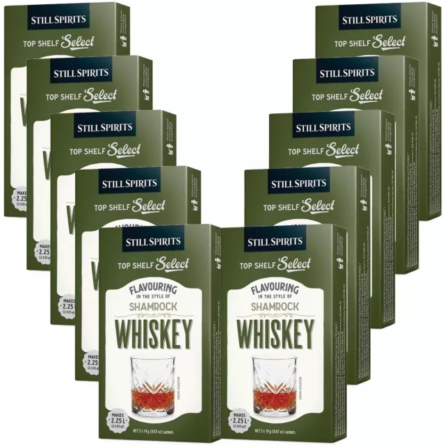 10 x Still Spirits Top Shelf Select Shamrock Whiskey Essences Makes 2.25L