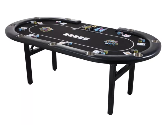 Riverboat Dealer Poker Table In Suited Speed Cloth (213 X 112Cm) - Minor Defect