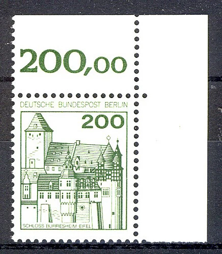 540 Burgen u.Schl. 200 Pf Ecke or ** postfrisch