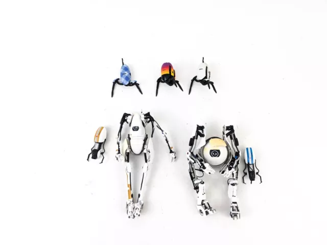 NECA Valve Portal 2 Atlas and P-body Figures + Blind Turret Lot DAMAGED READ