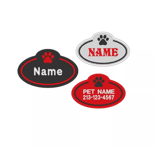 Custom Embroidered Patches - Service Dog Paw Feet Name Tag Sew on Patch