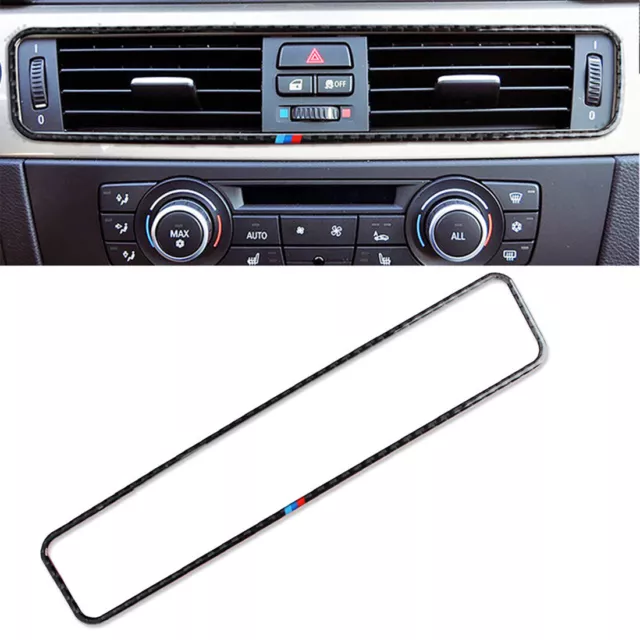 Carbon Fiber Car Left Air Conditioner Outlet Panel Frame Trim Cover Sticker  compatible with BMW E90 E92 E93 2005-12 Car Interior Accessories