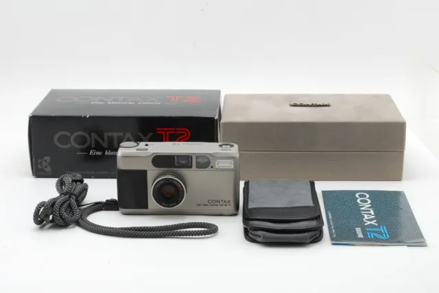 [TOP MINT ] Contax T2 Titan Silver 35mm Point & Shoot Film Camera From JAPAN