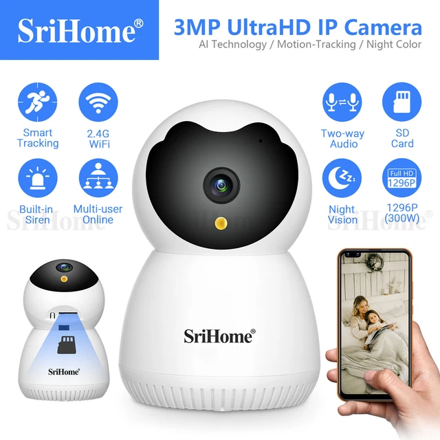 Home Surveillance Camera 1296P HD Nachtsicht Wireless Baby Pet Monitor Indoor DE