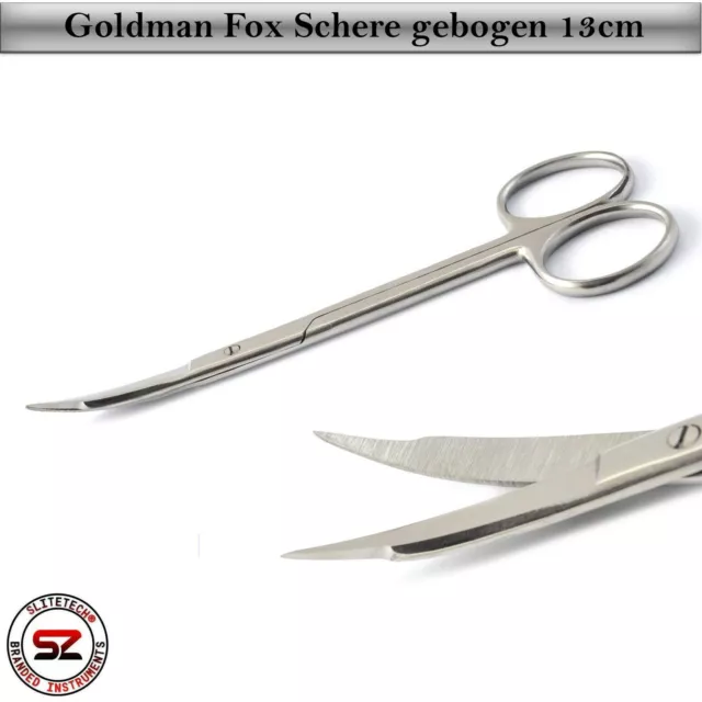 Goldman Fox Schere gebogen 13 cm Präparierschere Medizin Chirurgie OP