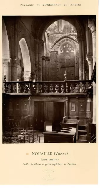 Robuchon. France, Nouaillé, Eglise Abbatiale  Vintage albumen print.  Tirage