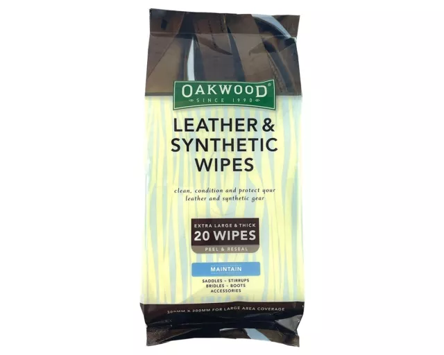 Oakwood Leather & Synthetic Wipes (20 Pack)