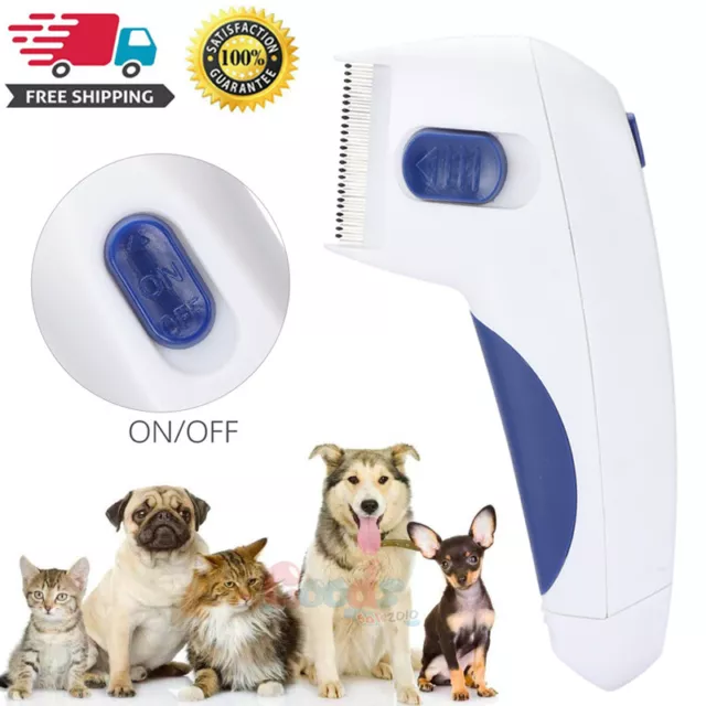 2 in 1 Electric Flea Comb Dog Cat Pets Anti Flea Head Lice Removal Pet Brush