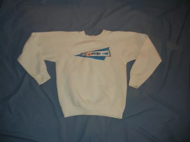 VTG 80’s YOUTH LG CREST toothpaste sweatshirt brand cool sweater