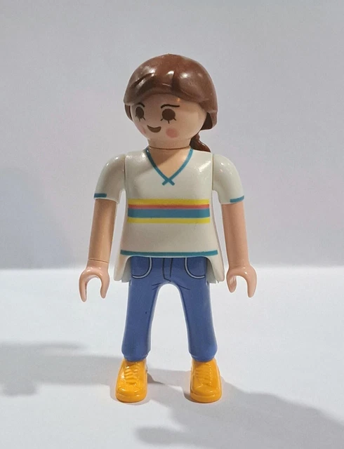Figurine PLAYMOBIL Jeune Homme Habillé Décontracté En Marron - Personnage D'occasion 144U